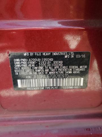 2016 SUBARU IMPREZA SP JF1GPAU67G8280970