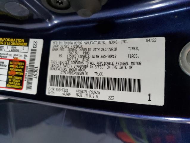 2022 TOYOTA TUNDRA CRE - 5TFLA5DB3NX028618
