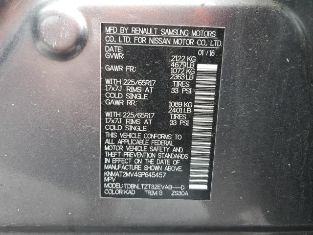 2016 NISSAN ROGUE S KNMAT2MV4GP645457