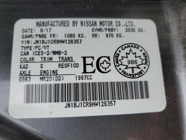 2017 NISSAN QASHQAI JN1BJ1CR9HW126357