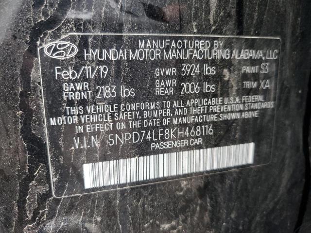 2019 HYUNDAI ELANTRA SE - 5NPD74LF8KH468116