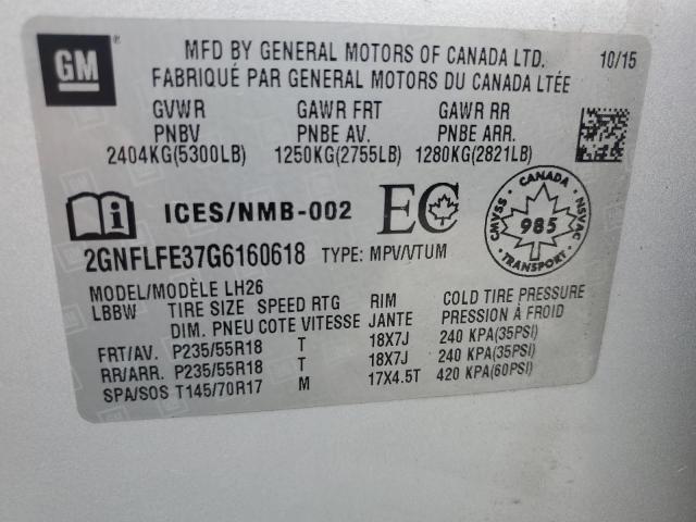 2016 CHEVROLET EQUINOX LT - 2GNFLFE37G6160618