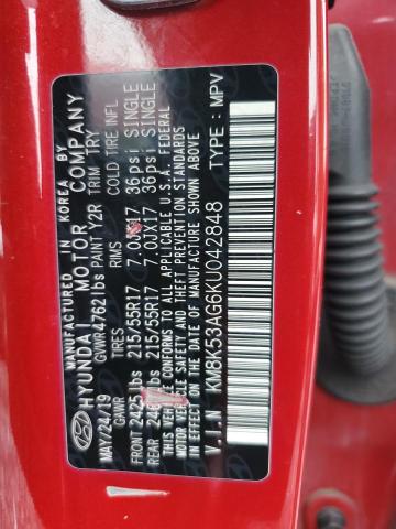 2019 HYUNDAI KONA ULTIM KM8K53AG6KU042848