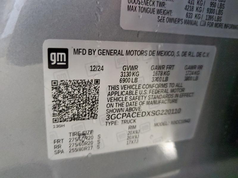 2025 CHEVROLET SILVERADO 3GCPACEDXSG220110