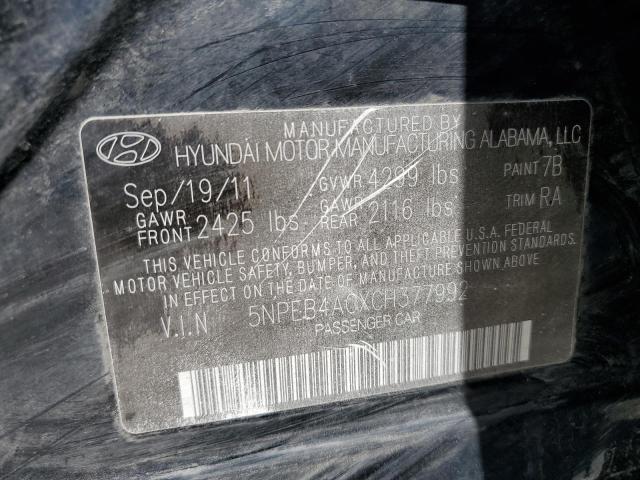 2012 HYUNDAI SONATA GLS - 5NPEB4ACXCH377992