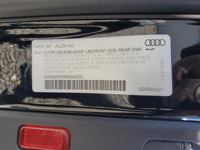 2021 AUDI A5 PRESTIG WAUEACF53MA046202