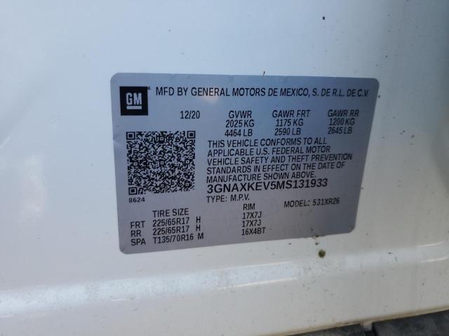 2021 CHEVROLET EQUINOX LT - 3GNAXKEV5MS131933