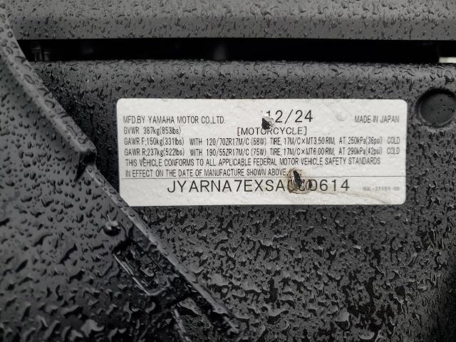 2025 YAMAHA YZF1000 JYARNA7EXSA000614