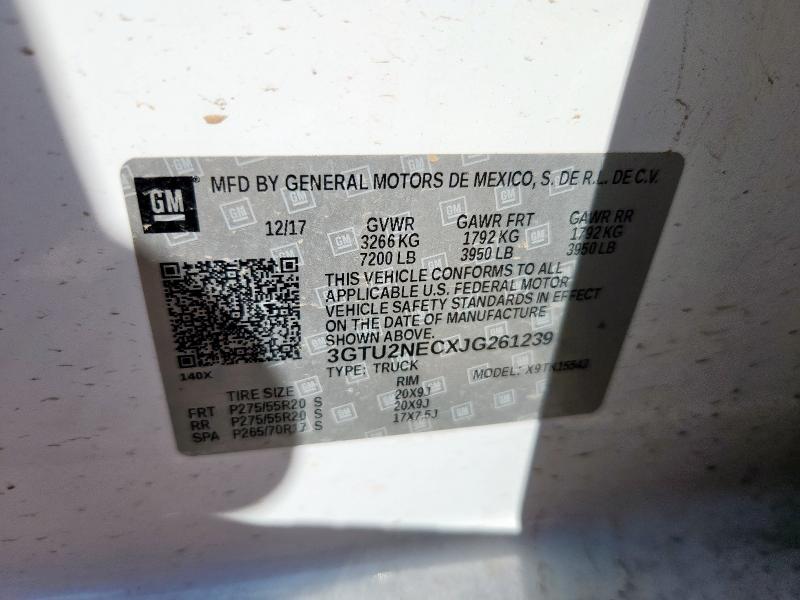 2018 GMC SIERRA K15 3GTU2NECXJG261239