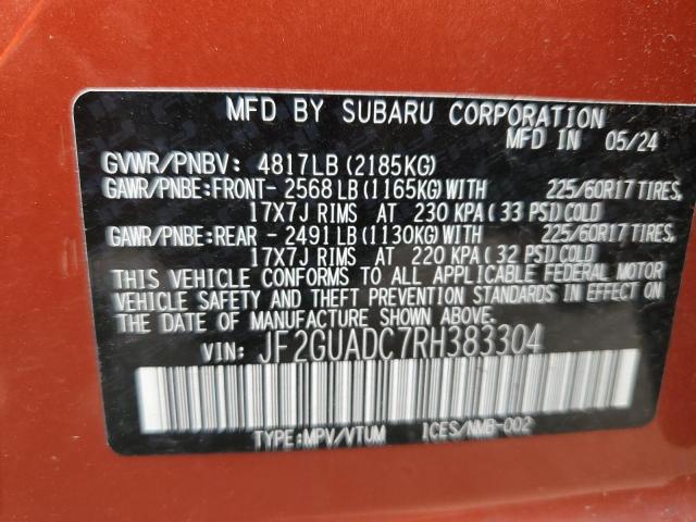 2024 SUBARU CROSSTREK JF2GUADC7RH383304
