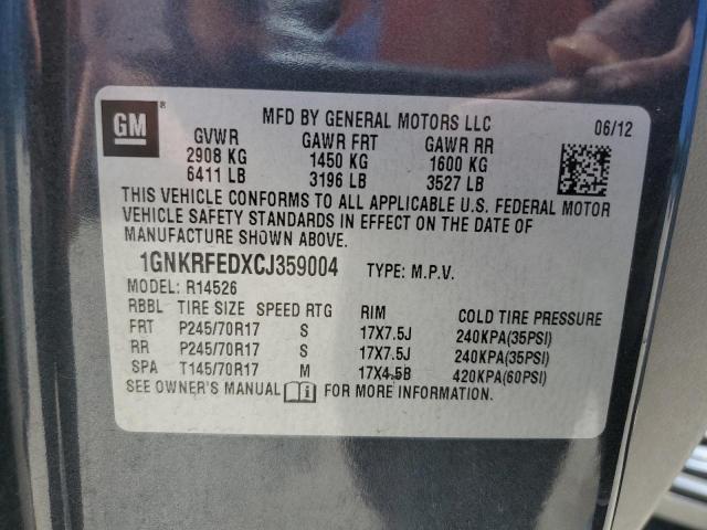 2012 CHEVROLET TRAVERSE - 1GNKRFEDXCJ359004