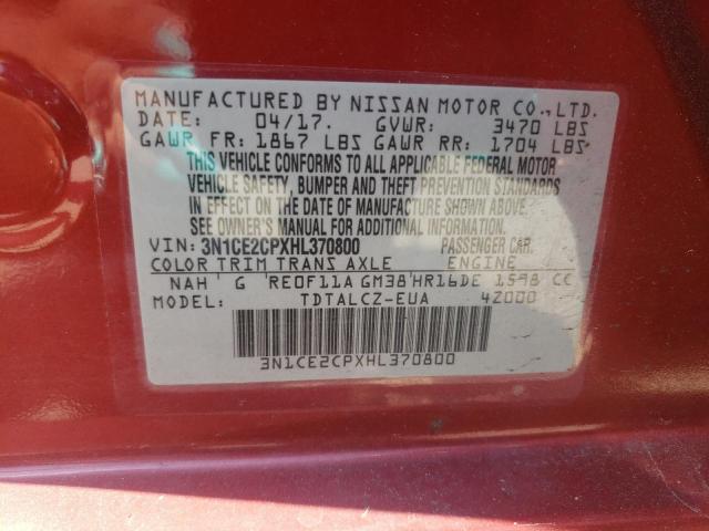 2017 NISSAN VERSA NOTE 3N1CE2CPXHL370800