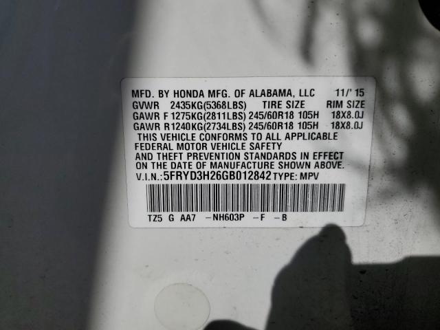 2016 ACURA MDX 5FRYD3H26GB012842