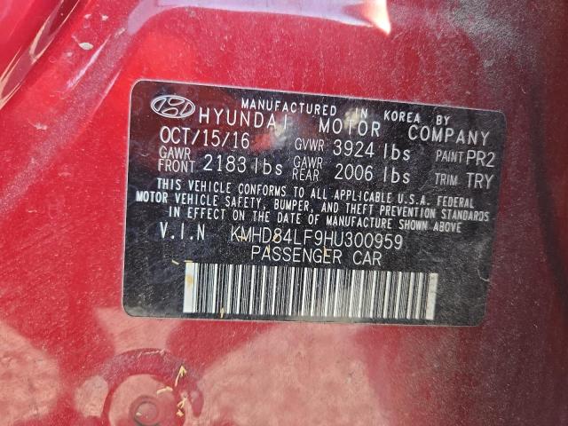 2017 HYUNDAI ELANTRA - KMHD84LF9HU300959