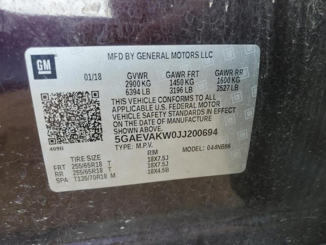 2018 BUICK ENCLAVE ES 5GAEVAKW0JJ200694