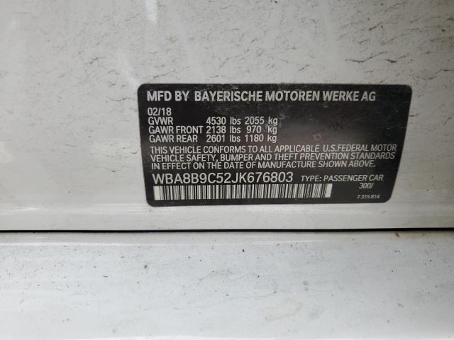 2018 BMW 330 I WBA8B9C52JK676803