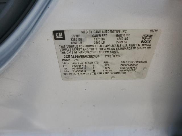 2CNALFEW8A6392404 2010 CHEVROLET EQUINOX