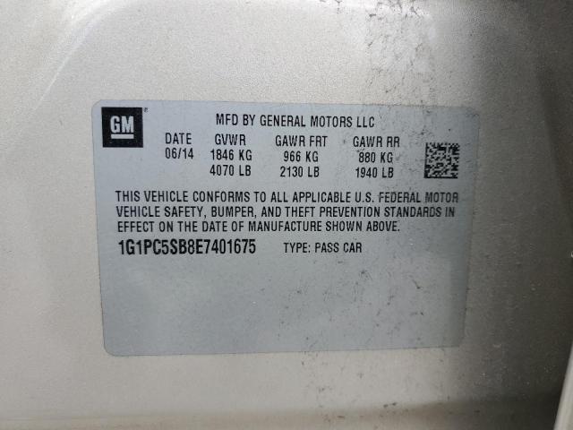 2014 CHEVROLET CRUZE LT - 1G1PC5SB8E7401675