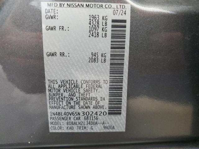 2025 NISSAN ALTIMA SV - 1N4BL4DV6SN302420