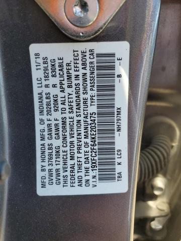 2019 HONDA CIVIC LX - 19XFC2F64KE203475