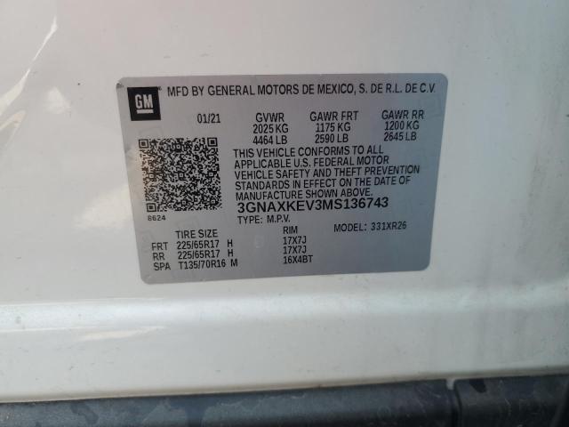 2021 CHEVROLET EQUINOX LT - 3GNAXKEV3MS136743