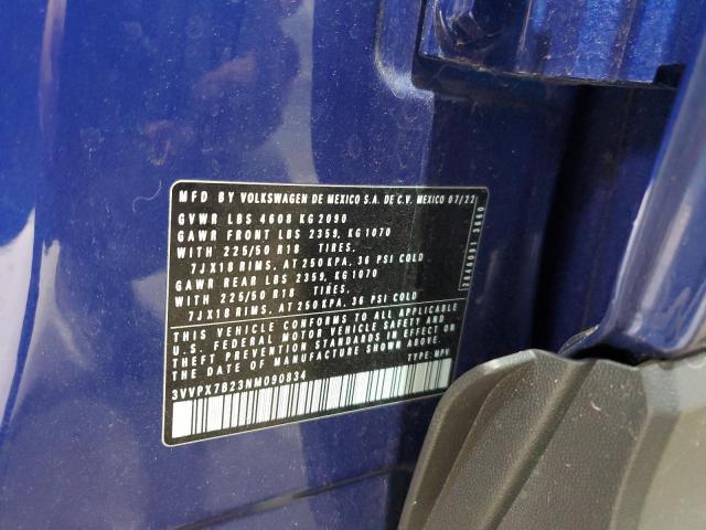 2022 VOLKSWAGEN TAOS SE IQ 3VVPX7B23NM090834