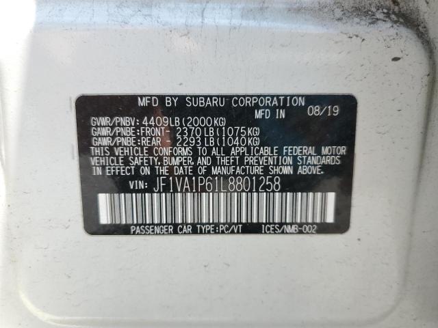 2020 SUBARU WRX LIMITE JF1VA1P61L8801258