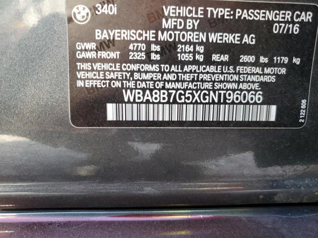 2016 BMW 340 XI WBA8B7G5XGNT96066