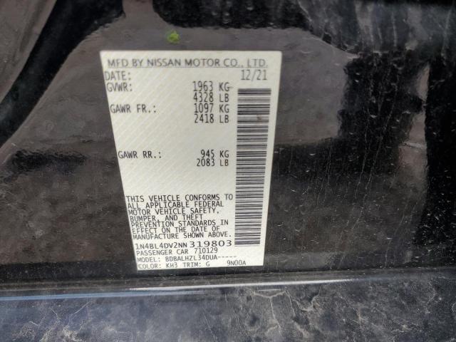 2022 NISSAN ALTIMA SV 1N4BL4DV2NN319803
