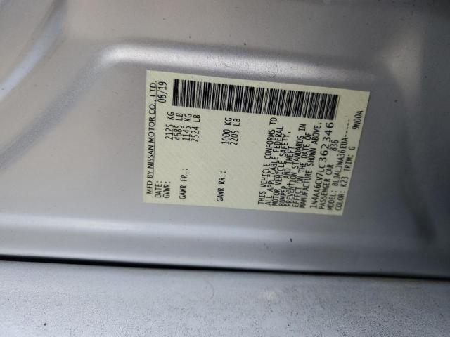 2020 NISSAN MAXIMA SV 1N4AA6CV7LC362346