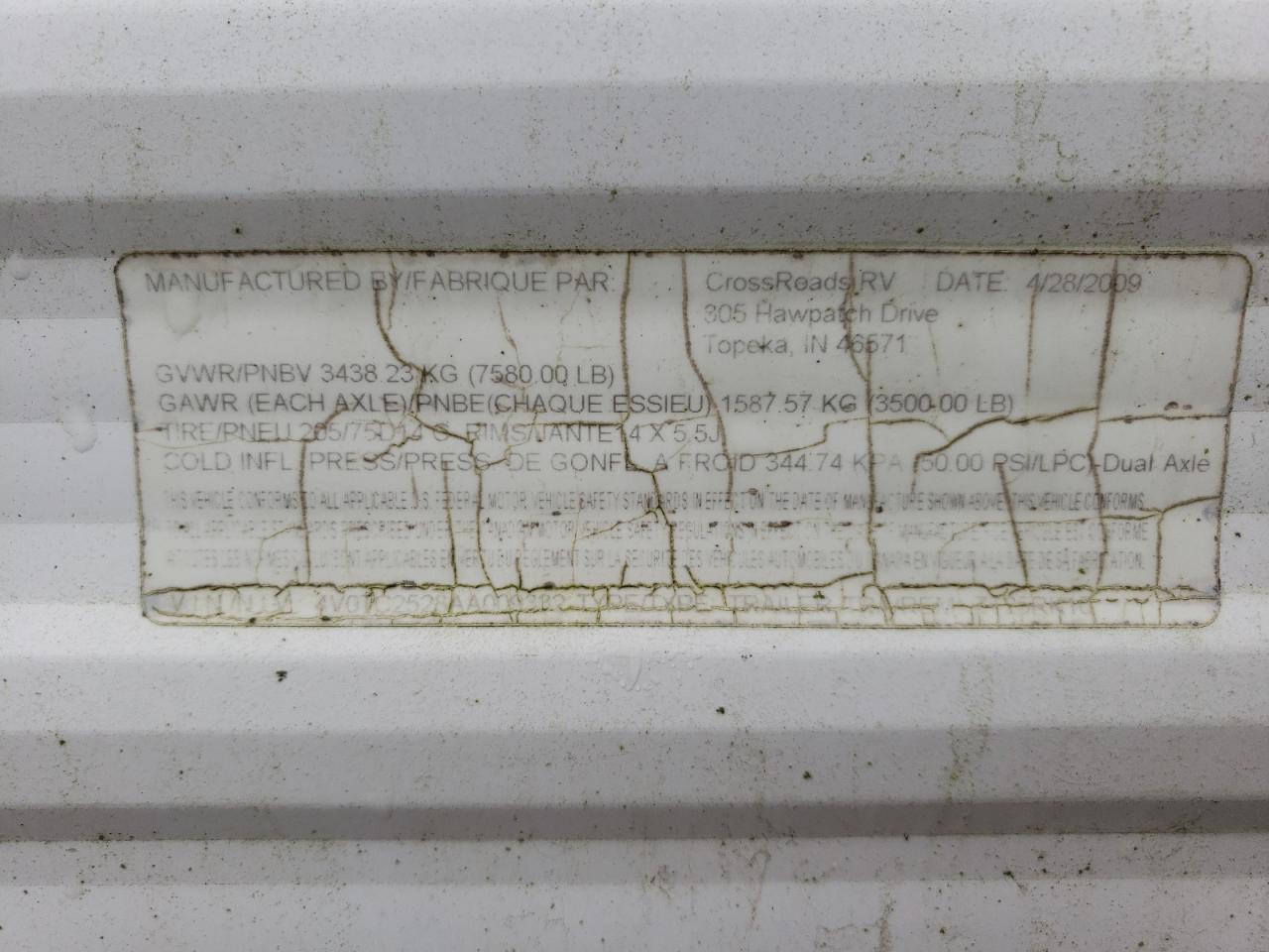 Lot #3308263166 2010 CROSSROADS ZT-250-RK