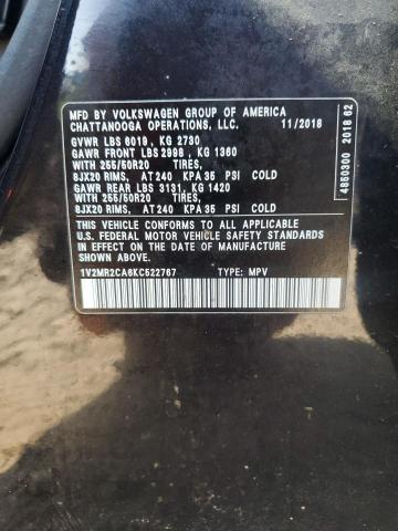 2019 VOLKSWAGEN ATLAS SEL - 1V2MR2CA6KC522767