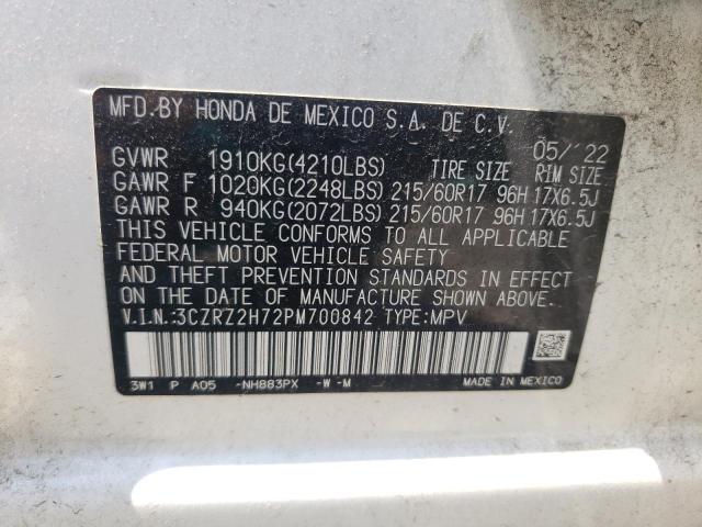 2023 HONDA HR-V EXL 3CZRZ2H72PM700842