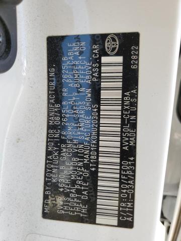 2017 TOYOTA CAMRY HYBR 4T1BD1FK0HU203045