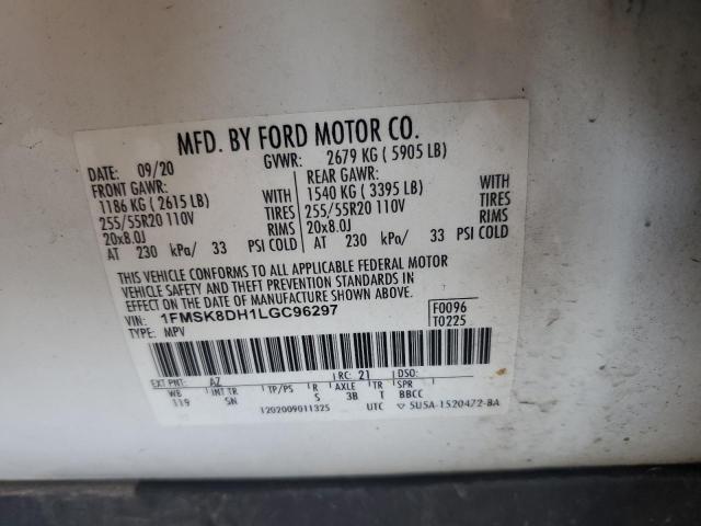 2020 FORD EXPLORER X - 1FMSK8DH1LGC96297