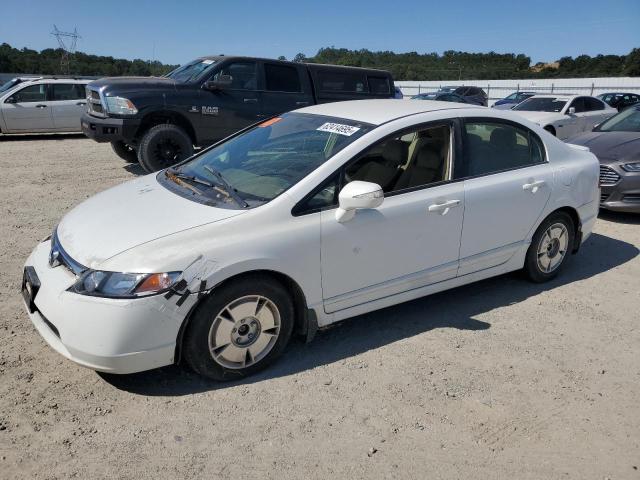 HONDA CIVIC HYBR 2008 white  hybrid engine JHMFA36288S029309 photo #1