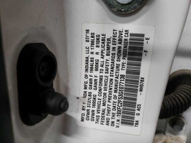 2016 HONDA CIVIC LX 19XFC2F53GE077138