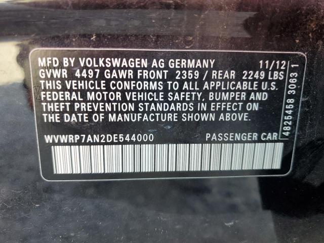 2013 VOLKSWAGEN CC LUXURY - WVWRP7AN2DE544000