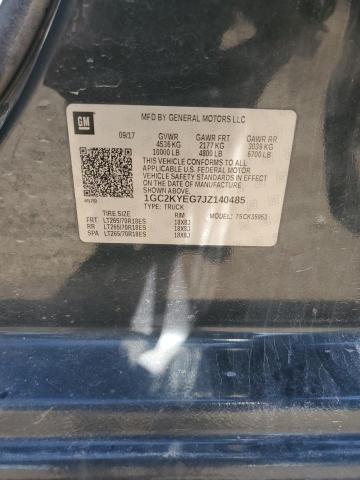 2018 CHEVROLET SILVERADO 1GC2KYEG7JZ140485