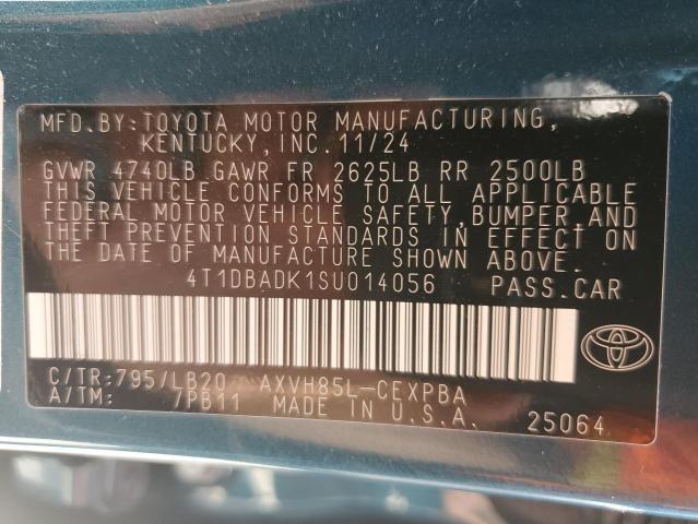 2025 TOYOTA CAMRY XSE 4T1DBADK1SU014056