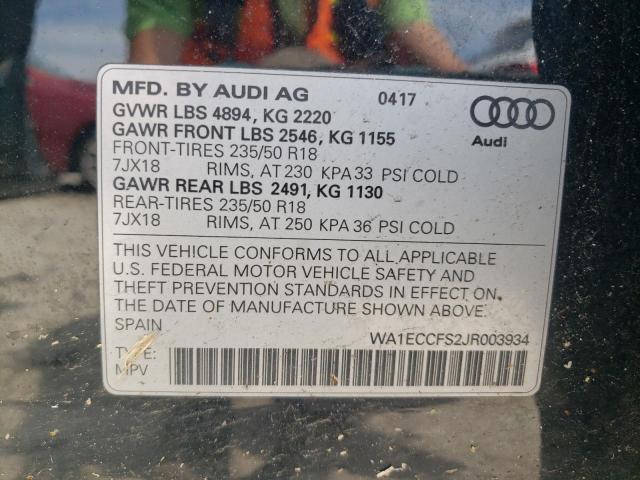 2018 AUDI Q3 PREMIUM WA1ECCFS2JR003934