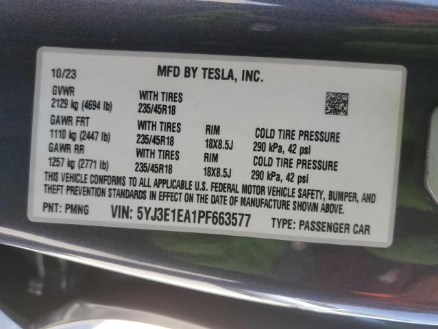 2023 TESLA MODEL 3 5YJ3E1EA1PF663577