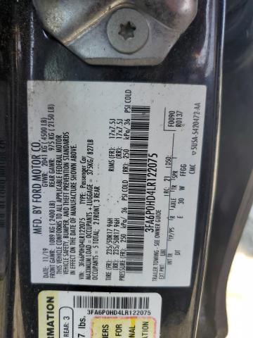 2020 FORD FUSION SE - 3FA6P0HD4LR122075