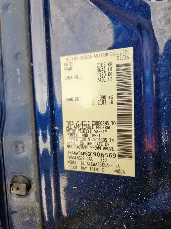 2016 NISSAN MAXIMA 3.5 - 1N4AA6AP6GC906569