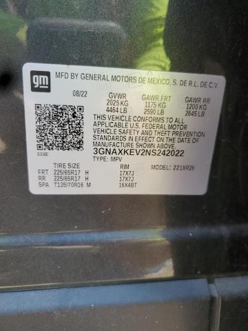 2022 CHEVROLET EQUINOX LT - 3GNAXKEV2NS242022