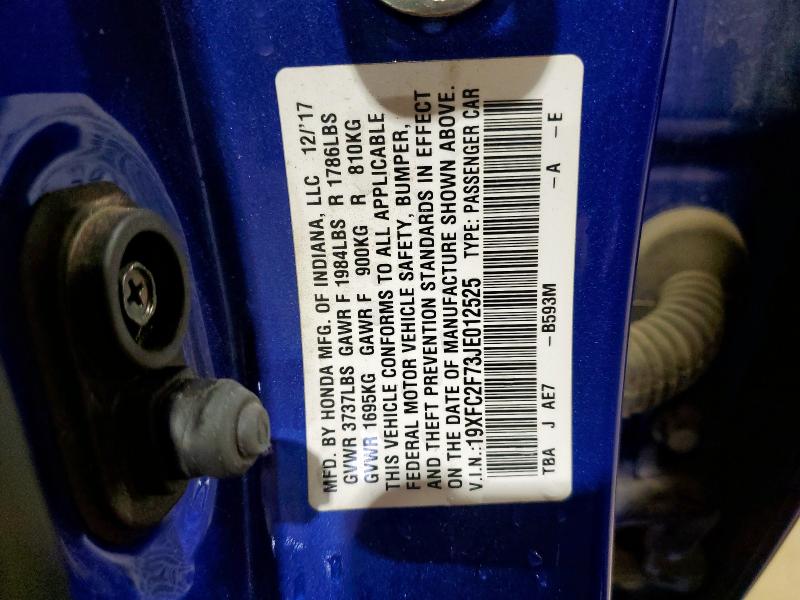 2018 HONDA CIVIC EX - 19XFC2F73JE012525