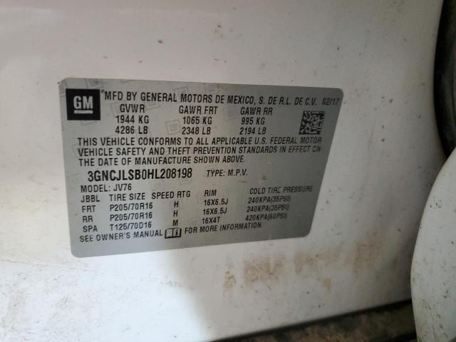 2017 CHEVROLET TRAX 1LT 3GNCJLSB0HL208198