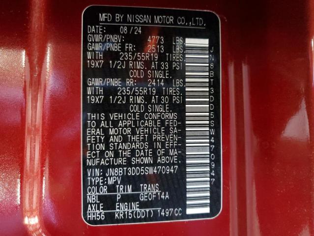 2025 NISSAN ROGUE PLAT JN8BT3DD5SW470947