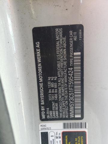 2015 MINI COOPER ROA WMWSY3C51FT595424