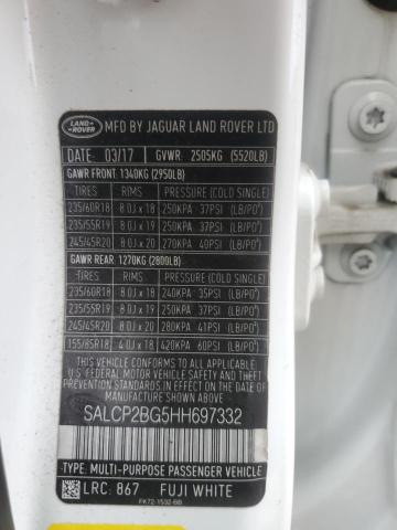 2017 LAND ROVER DISCOVERY SALCP2BG5HH697332